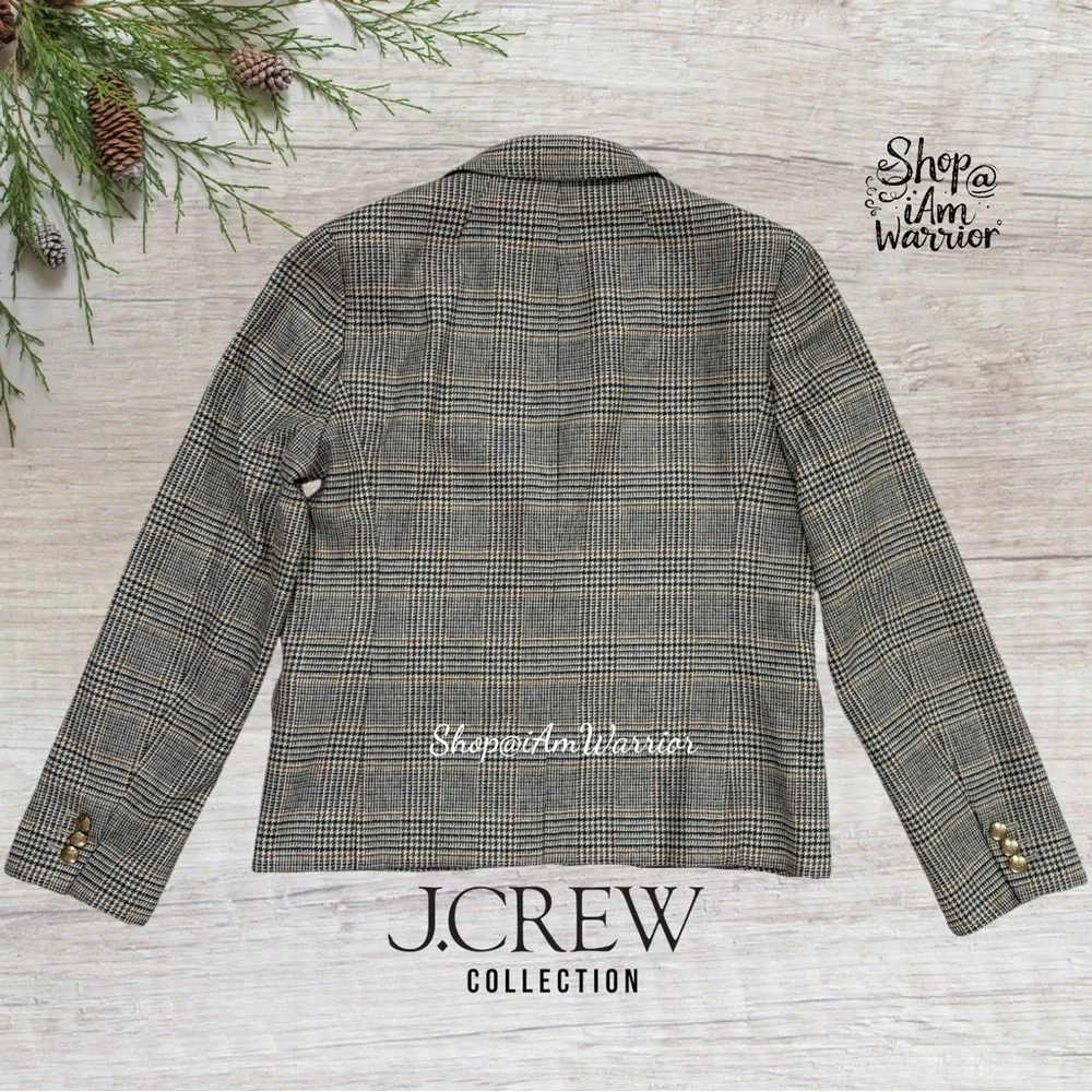 J.Crew Collection houndstooth plaid wool schoolboy blazer *shop@iamwarrior